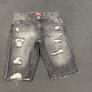 Guess Black Distressed Denim Shorts